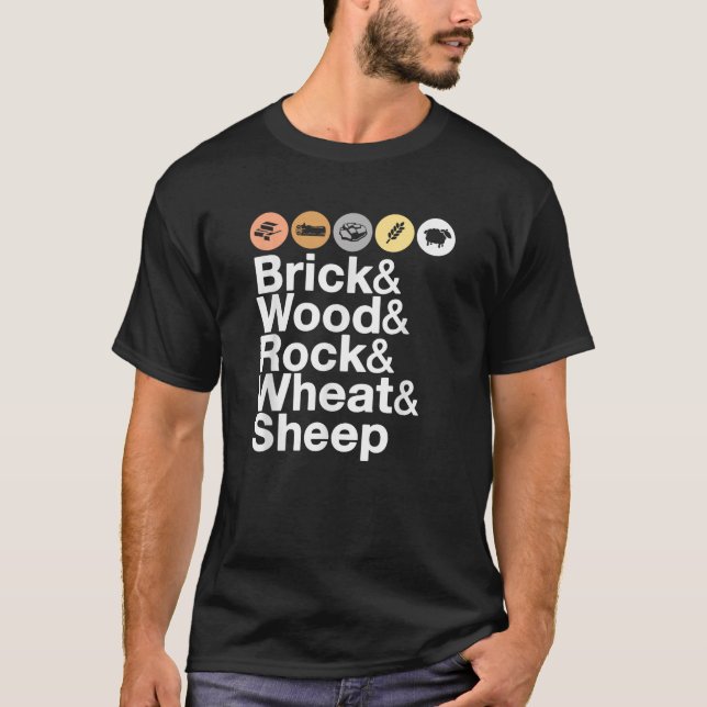 Brick Wood Rock Wheat Sheep T-Shirt (Vorderseite)