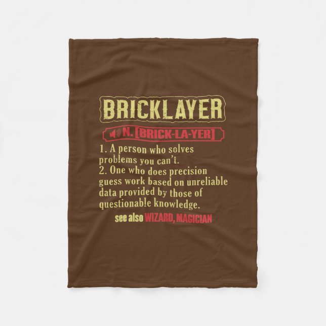 Brickie Bricklay Construction Bricklayer  Fleecedecke (Vorderseite)
