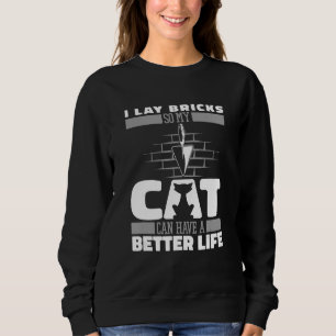 Brickie Cat Block Bricklayer Mason M Sweatshirt