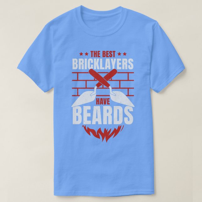 Bricklayer Brick Mason Beard Geschenk T-Shirt (Design vorne)