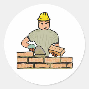 Bricklayer Runder Aufkleber