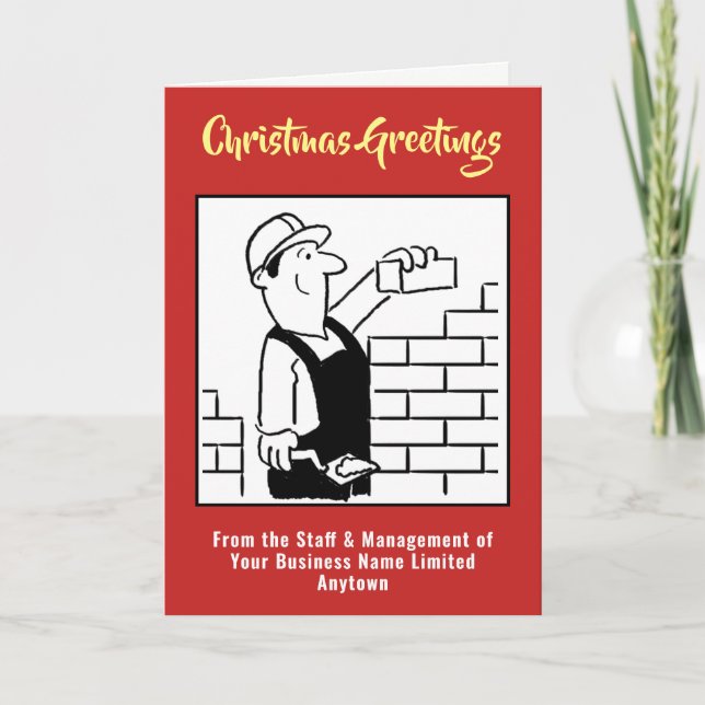 Bricklayer und House Builder Weihnachtskarte Feiertagskarte (Vorderseite)