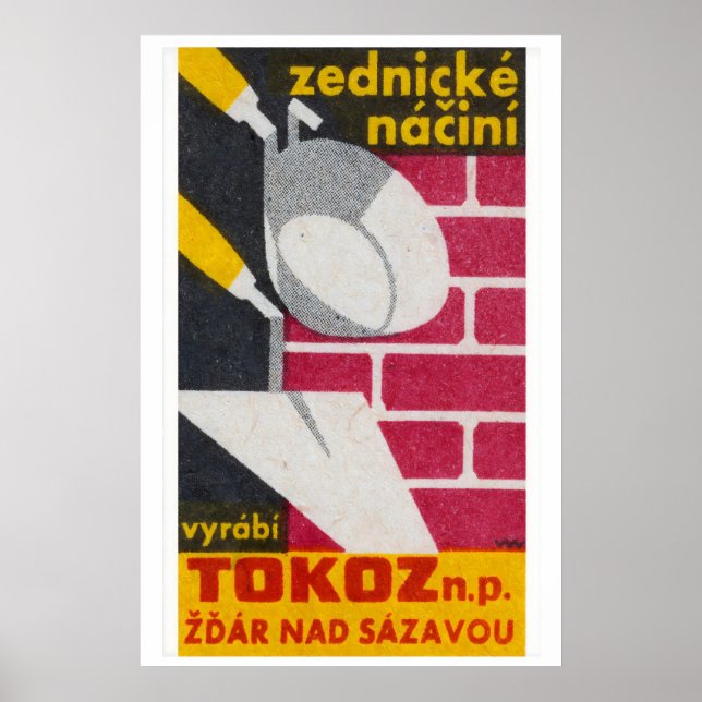Bricklaying Construction - Matchbox Print - Czech Poster (Vorne)