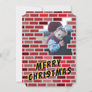 Bricks Mauerwerk Stone Worker Blockiert Weihnachts Einladung