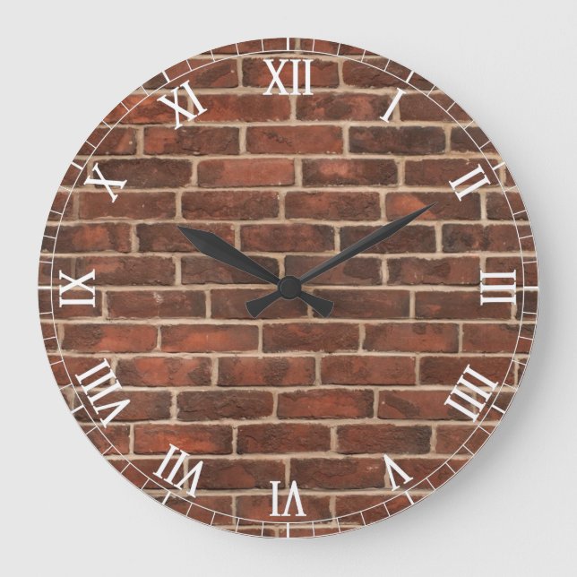 Bricks Pattern Große Wanduhr (Vorderseite)