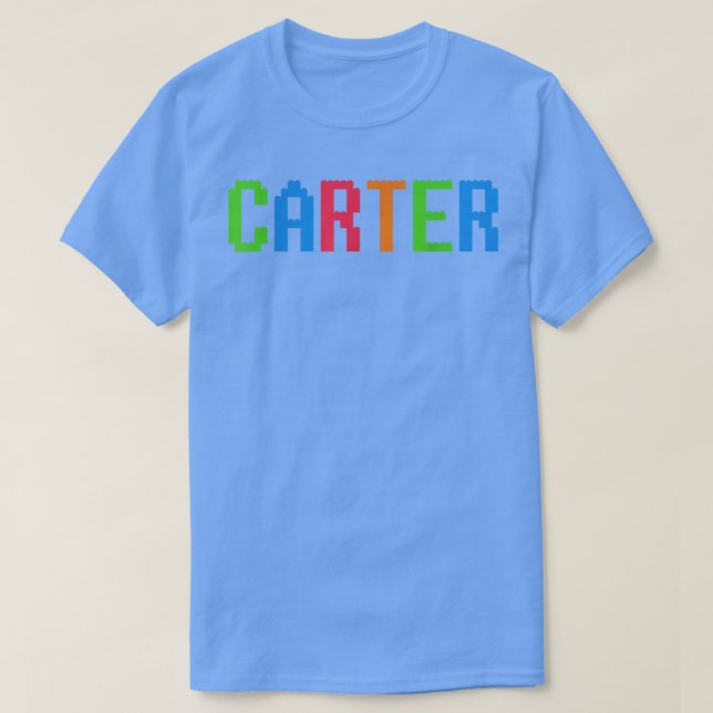 Bricks Thema CARTER Boys Name Custom Preschool Blo T-Shirt (Design vorne)