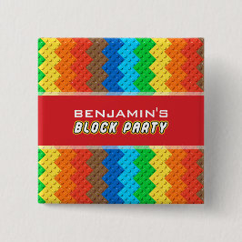 Bricks Toy Gebäude Construction Geburtstagsparty Button