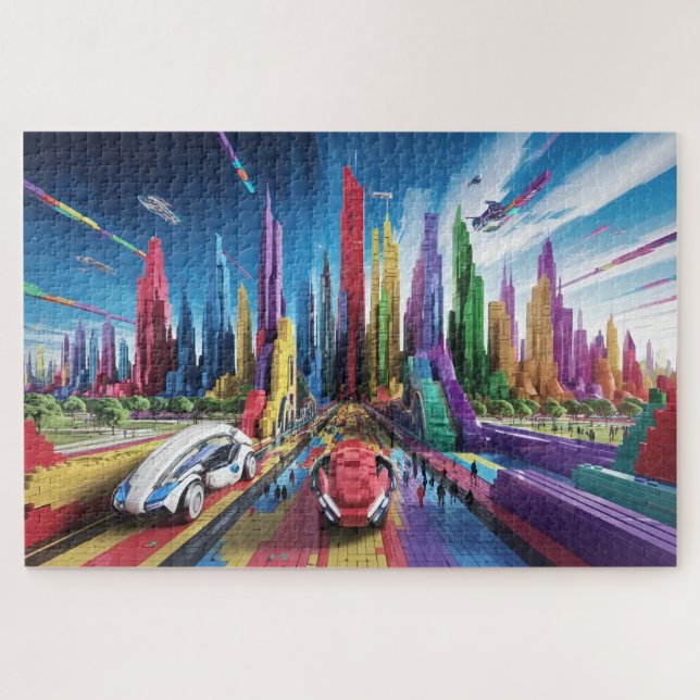Bricktopie: Futuristisches Stadtbild2 Puzzle (Horizontal)