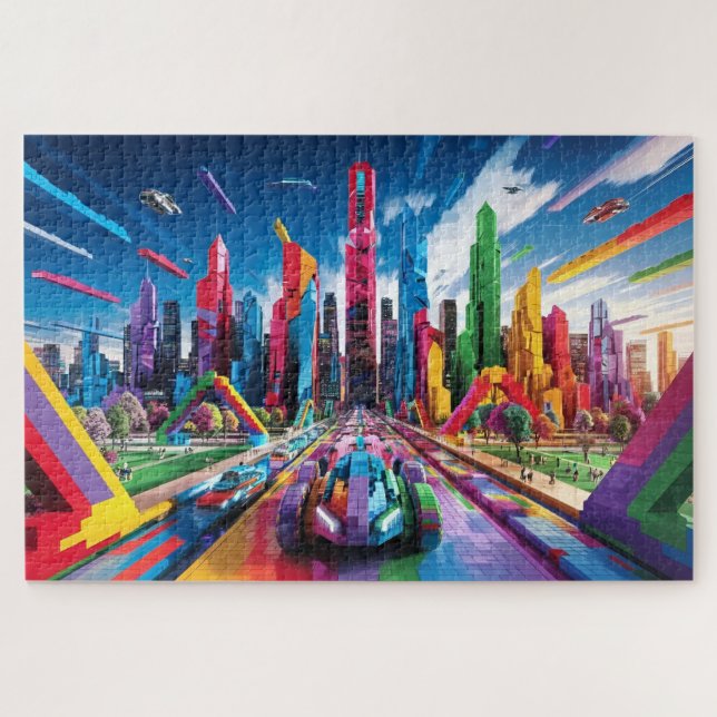 Bricktopie: Futuristisches Stadtbild3 Puzzle (Horizontal)