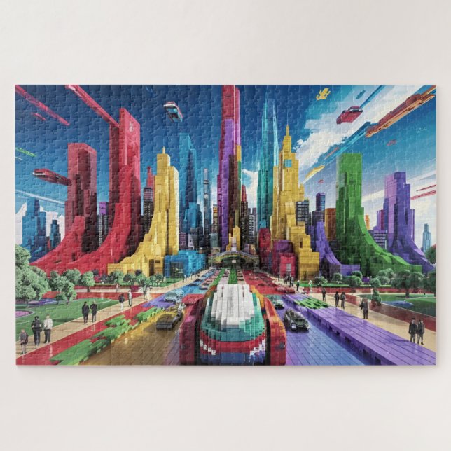 Bricktopie: Futuristisches Stadtbild4 Puzzle (Horizontal)