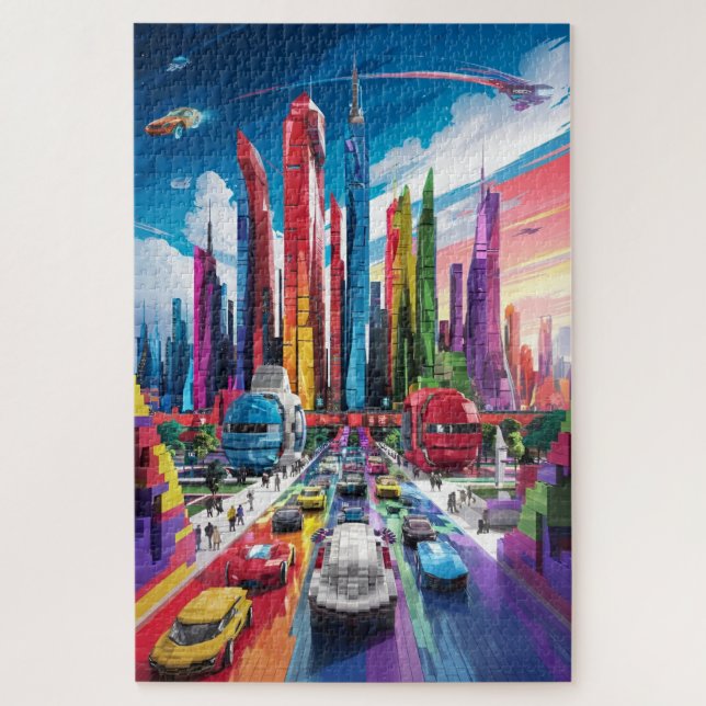 Bricktopie: Futuristisches Stadtbild5 Puzzle (Vertikal)