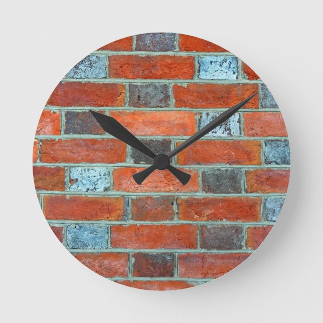 Brickwerk Runde Wanduhr (Vorderseite)