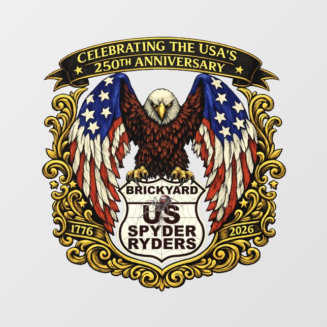 Brickyard Chapter - Decal USA 250th Fensteraufkleber (Blatt)