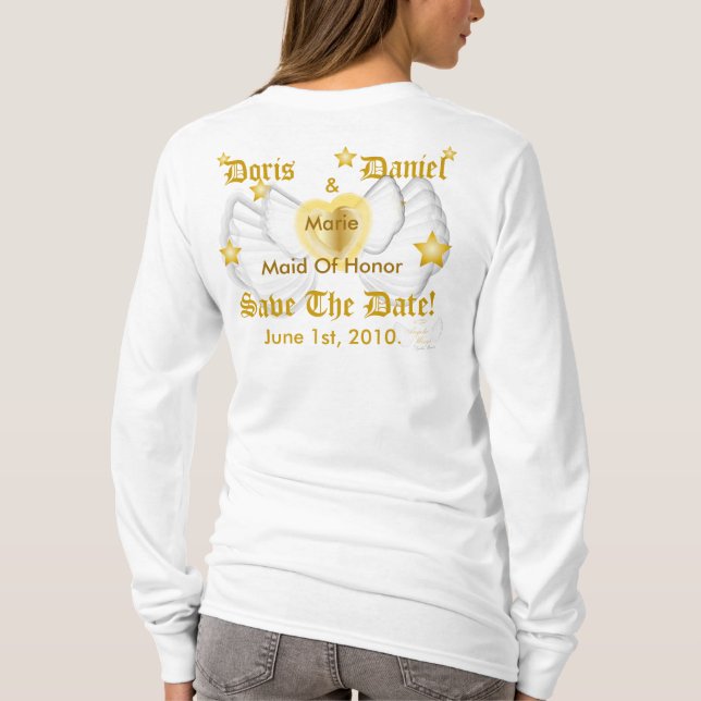 Bridal Angel Trauzeugin T - Shirt-individualisiere T-Shirt (Rückseite)