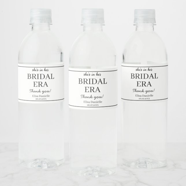 Bridal Ära Minimalistisch Modernes, maßgeschneider Wasserflaschenetikett (Flaschen)