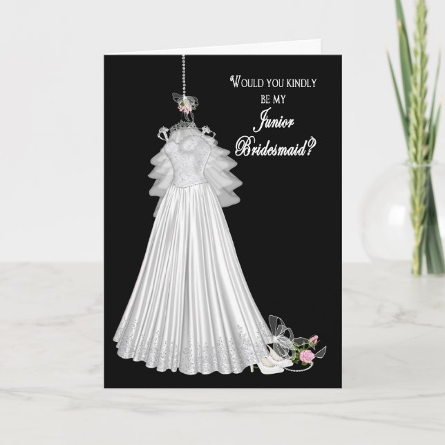 BRIDAL ATTENDANT INVITAATIONS - JUNIOR BRIDESMAID EINLADUNG (Vorderseite)
