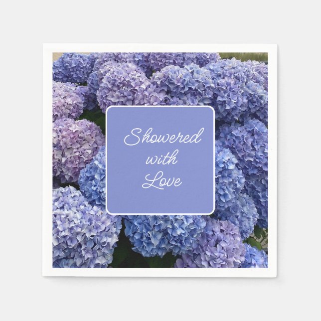 Bridal, Babydusche Napkins Lila, Blue Hydrangea Serviette (Vorderseite)