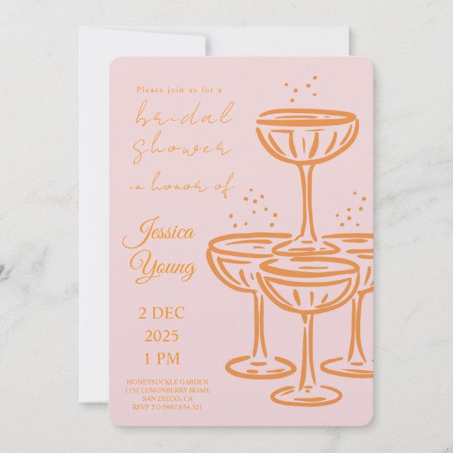 Bridal Bash & Cocktail Call bridal  Einladung (Vorderseite)
