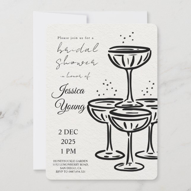 Bridal Bash & Cocktail Call Bridal Einladung (Vorderseite)