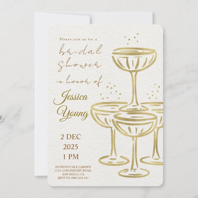 Bridal Bash & Cocktail Call Bridal Einladung (Vorderseite)