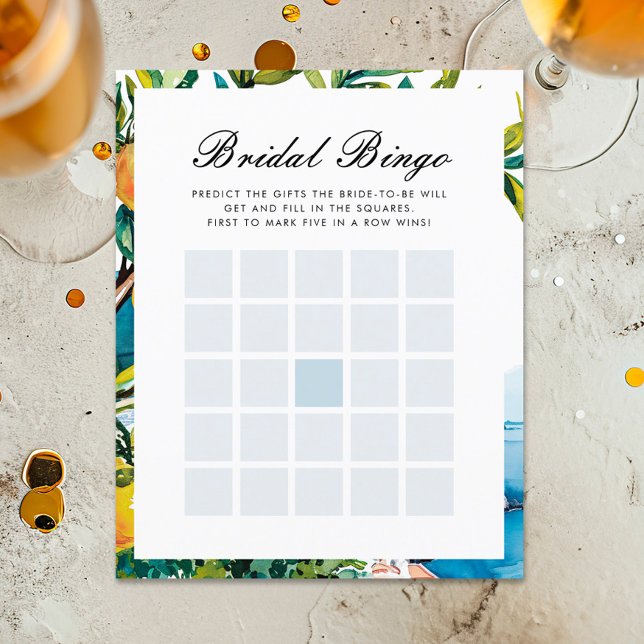Bridal Bingo Amalfi Lemon Brautparty Game (Von Creator hochgeladen)