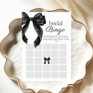 Bridal Bingo Black bow Brautparty Spielkarte Einladung