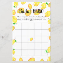 Bridal Bingo Brautparty Game Lemon Party