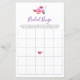 Bridal Bingo Brautparty Game Tee Lila