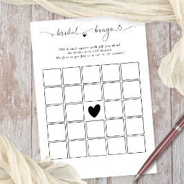 Bridal Bingo Dusche Weiße Spielkarte Einladung