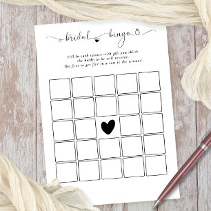 Bridal Bingo Dusche Weiße Spielkarte Einladung
