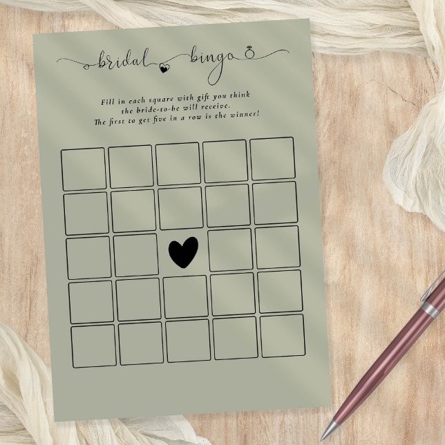 Bridal Bingo Duschkabine Spielkarte Einladung (Available printed or as a printable digital download)