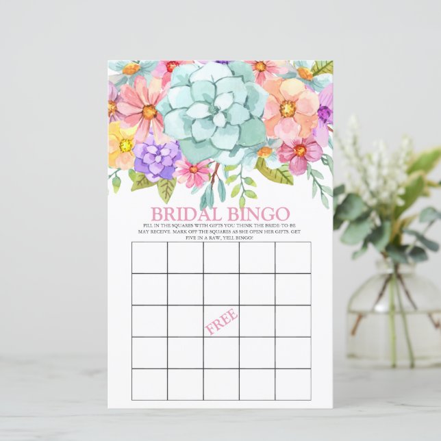 Bridal Bingo farbenfrohe Blumenbrücke (Stehend Vorderseite)