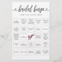 Bridal Bingo Finden Sie das Gast-Brautparty-Spiel