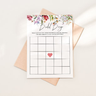 Bridal Bingo Floral Brautparty Game Card Einladung