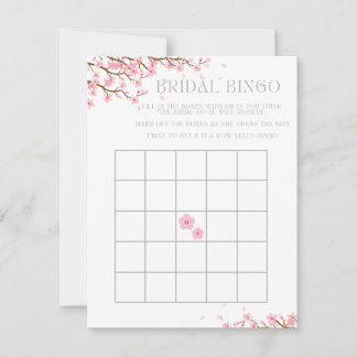 Bridal Bingo für Cherry Blossom Brautparty Feiertagskarte