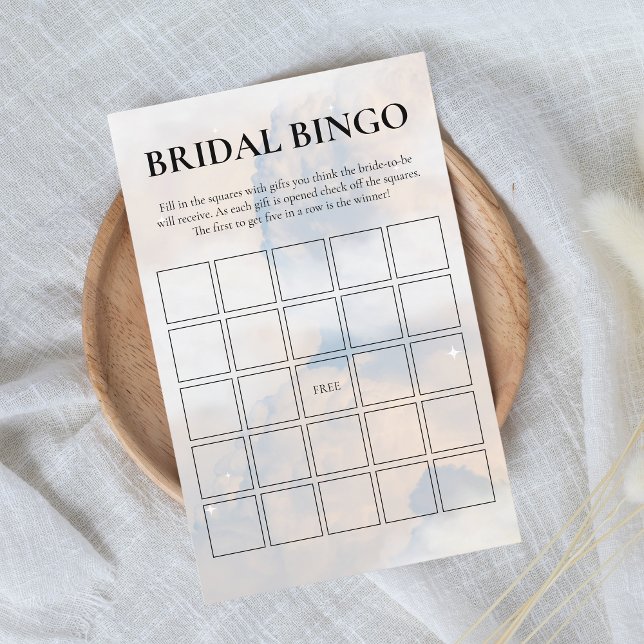 Bridal Bingo Game Sie ist auf Cloud Nine (Bridal Bingo - She's on cloud 9)