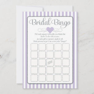Bridal Bingo Lavender Gray Brautparty Game Einladung