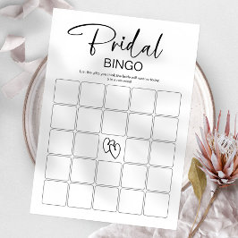 Bridal Bingo Minimalistisch Brautparty Game Einladung