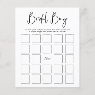 Bridal Bingo MINIMALISTISCHES BRAUTPARTY