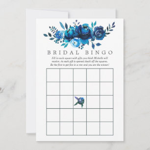 Bridal Bingo, Navy und White Watercolor