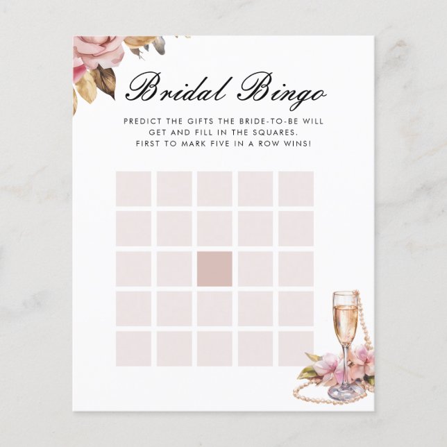Bridal Bingo Pearls Brautparty Game (Vorderseite)