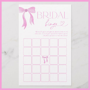Bridal Bingo Pink Bow Brautparty Game