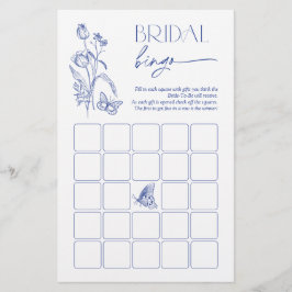 Bridal Bingo Something Blue Floral Showspiel