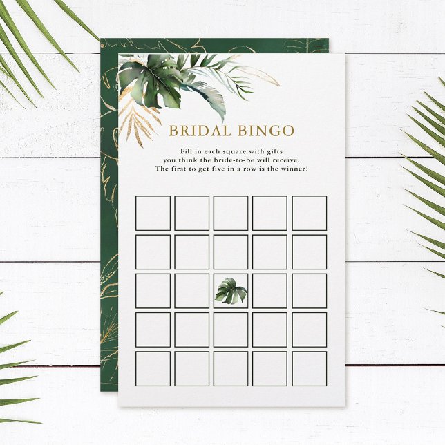 Bridal Bingo Tropical Foliage Brautparty Game (Von Creator hochgeladen)