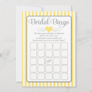 Bridal Bingo Yellow Gray Brautparty Game