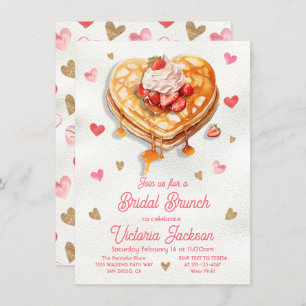Bridal Birthday Pancake Heart Brunch Einladung