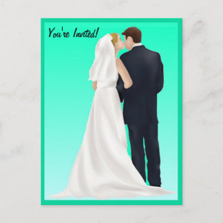BRIDAL BLISS - Türkis Einladungspostkarte