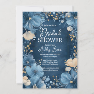 Bridal Blue Liebe, Blumen Einladung