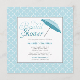Bridal Blue Umbrella Dusche Einladung