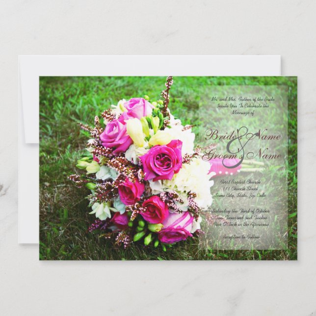Bridal Bouquet Wedding Einladung (Vorderseite)